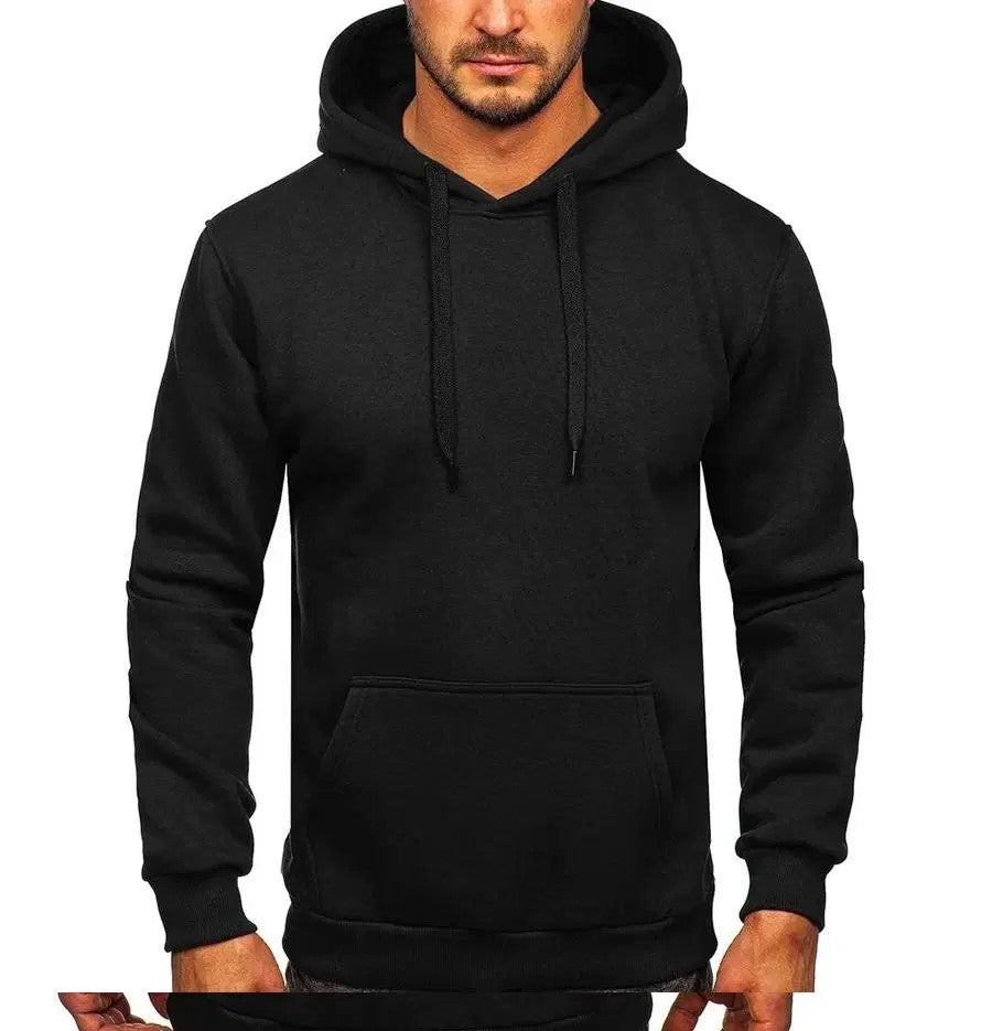 Men's Stitched Fleece Plain Hoodie