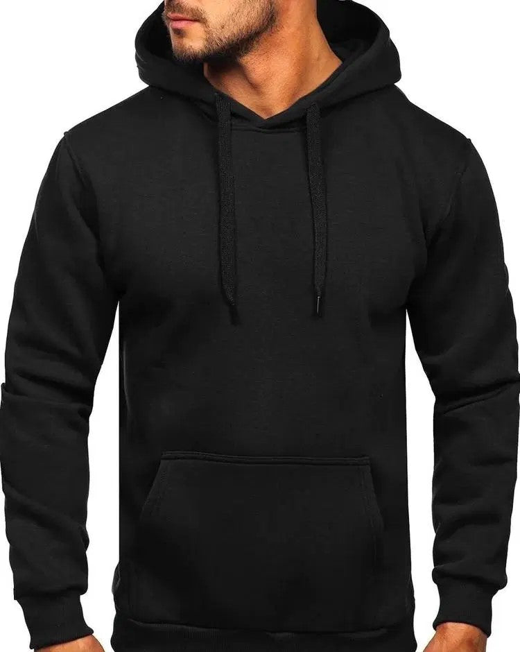 Men's Stitched Fleece Plain Hoodie
